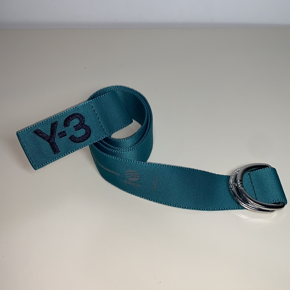 Adidas Y-3 Yohji Yamamoto Teal Classic Logo Belt Size S